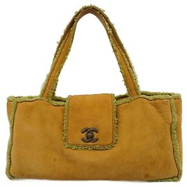 Bolsa Chanel Mouton em bege e verde Bege Verde
