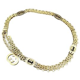 GUCCI Interlocking G Gold Tone  Chain Belt Green