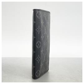Louis Vuitton-Louis Vuitton Long Wallet Monogram Eclipse Portefeuille Brazza M61697-Black