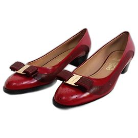 Salvatore Ferragamo Ballerine Ferragamo in pelle bordeaux Rosso
