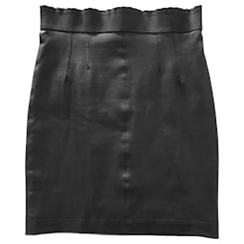 Dolce & Gabbana-Dolce&Gabbana black leather mini skirt-Black