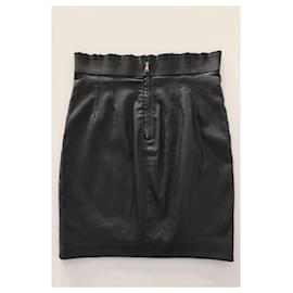 Dolce & Gabbana-Dolce&Gabbana black leather mini skirt-Black