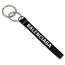 Balenciaga-Balenciaga Men's Leather Keyring-Black