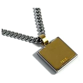 Fendi-Fendi Men's Necklace Pendant in Palladium & Gold-Other