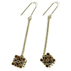 Loewe Women's Anagram Drop Hook Earrings in Gold Golden