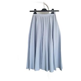 Gabriela Hearst light blue wool-blend pleated midi skirt Light blue