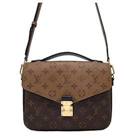 Louis Vuitton-Louis Vuitton Monogram Reverse Pochette Metis MM Handbag-Black