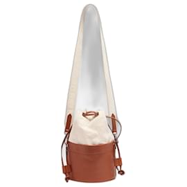 Autre Marque Maison Kitsuné Bucket Bag Camel Leather and Cotton Camel