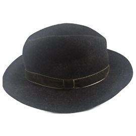Soeur Colonel Felt Hat Grey Wool Grey