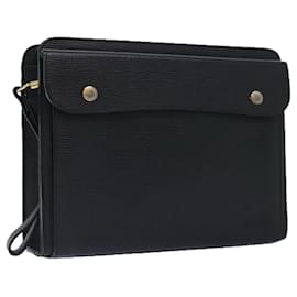 Autre Marque-Burberrys Clutch Bag Leather Black Auth ti2112-Black