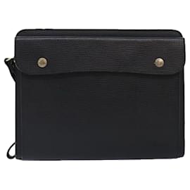 Autre Marque-Burberrys Clutch Bag Leather Black Auth ti2112-Black