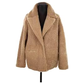Bash Reversible short wool coat Beige
