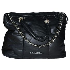 Ermanno Scervino Black Leatherette Handbag Black