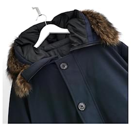 Moncler-Moncler Pola Puffer Jacket Coat-Navy blue