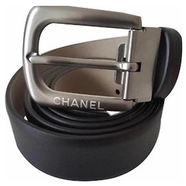 CINTURÓN DE CUERO DE VACA NEGRO DE CHANEL PARA HOMBRE/TAMAÑO 95/ Excelente estado Negro