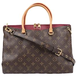 Louis Vuitton-Louis Vuitton Monogram Pallas MM 2Way Handbag in Burgundy M40906-Brown
