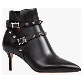 Botas de tobillo Rockstud Valentino Garavani Negro Gold hardware