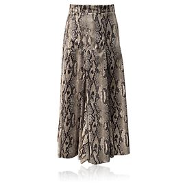 Msgm Milano Beige Gloss Animalier Schlangenprint lange Rock Größe 42 IT Beige