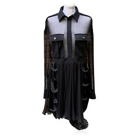 Emanuel Ungaro Robe courte noire transparente taille 42 IT Noir