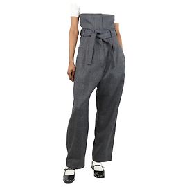 Loewe Grau hochtaillierte Karohose aus Wolle - Größe UK 8 Grau