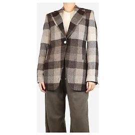 Acne Brown check wool blazer - size UK 8 Brown