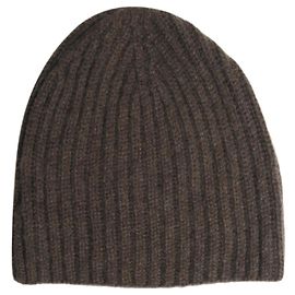 Loro Piana Berretto in cashmere a coste marrone Marrone