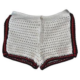 Gucci-Authentic Gucci 23 SS  Rare Cotton Web Accent Bootie Shorts-White