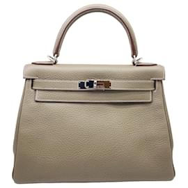 Hermès-Hermes Kelly 28 Taurillon Etoupe Handbag-Taupe