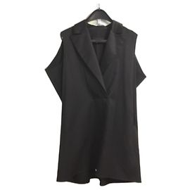 Mm6 Black Wool Dress Black