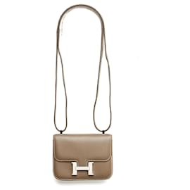 Hermès 2011 Bolsa Constance 14 Micro Etoupe Cuero Epsom Plata HDW Gris pardo