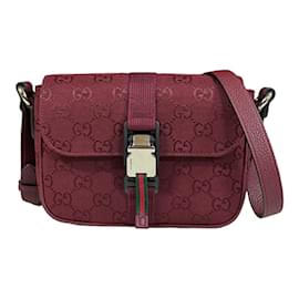 Gucci-Gucci GG Canvas Red Shoulder Bag-Red