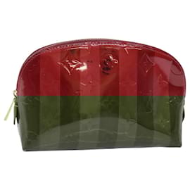 Louis Vuitton-LOUIS VUITTON Vernis Rayure Pochette Cosmetic Pomme D'amour M91721 Auth hk1684-Red