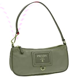 Prada-PRADA Accessory Pouch Nylon Pink Gold Auth 93255-Pink,Golden