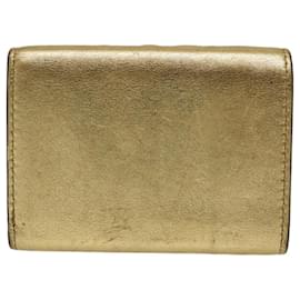 Fendi-FENDI Zucca Canvas Wallet Gold Tone 8M0395 Auth 93704-Other