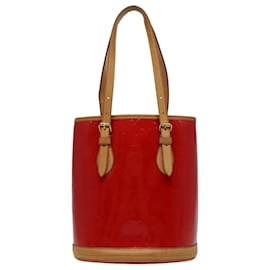 Louis Vuitton-LOUIS VUITTON Monogram Vernis Bucket PM Shoulder Bag SPO Red LV Auth bs18759-Red