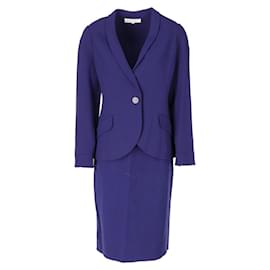 Autre Marque-Mila Schön Blue Wool Skirt Suit-Blue