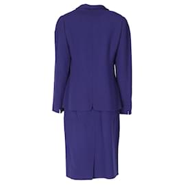 Autre Marque-Mila Schön Blue Wool Skirt Suit-Blue