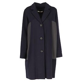 Bally Bicolor Wool Midi Coat - 2000s Blue Grey Sand