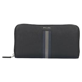 Prada-Prada Saffiano Long Wallet-Brown,Black