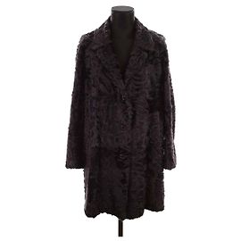 Saint Laurent Casaco de pele Roxo