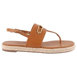 Hermès-Leather sandals-Brown