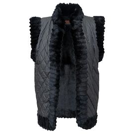 Yves Saint Laurent Fourrures Fur Vest Black