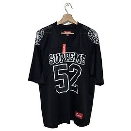 Supreme Spiderweb Football Jersey Black Black