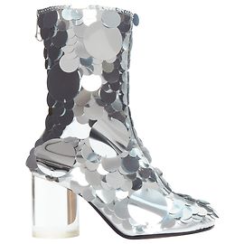 Maison Martin Margiela Botas de torno com saltos de lucite transparente e paetês prateados da Maison Margiela Prata Metálico