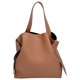 Bolsa de Ombro Midi Musubi da Acne Studios em Couro Marrom Camelo Marrom