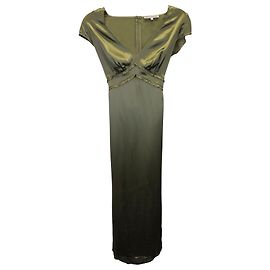 Vestido midi Kaye Ruffled en seda verde de Reformation Verde