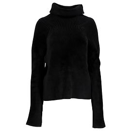 Oversized Rollkragenpullover aus schwarzem Chenille-Rayon von Haider Ackermann Schwarz