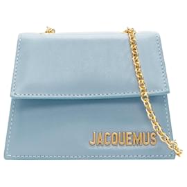 Jacquemus-Jacquemus le piccolo leather chain boxy crossbody micro bag-Blue