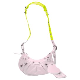 Balenciaga-Balenciaga Demna Le Cagole XS Silver Stud Crossbody Motocross Bag-Yellow