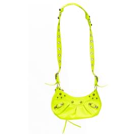 Balenciaga-Balenciaga Demna Le Cagole XS Silver Stud Crossbody Motocross Bag-Yellow
